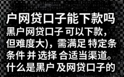 黑户网贷口子能下款吗