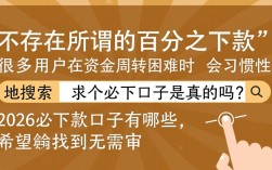 求个必下口子是真的吗？2026必下款口子有哪些