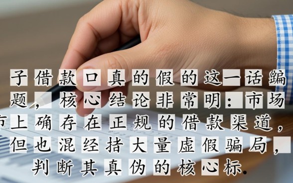 借款口子真的假的，2026正规网贷怎么申请安全靠谱？
