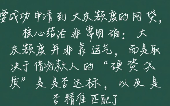 大额度网贷怎么借，哪里申请容易下款？