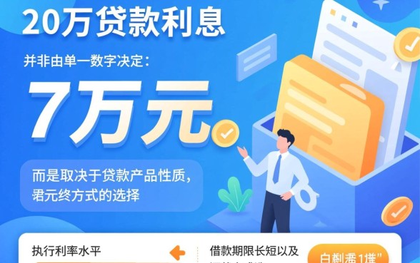 20万贷款利息多少，一年利息怎么算？