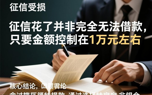 征信花了怎么借款1万，征信不好哪里能下款？