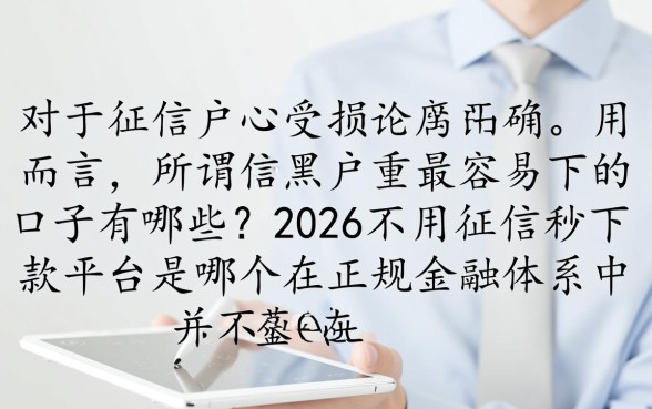 2026不用征信秒下款平台是哪个