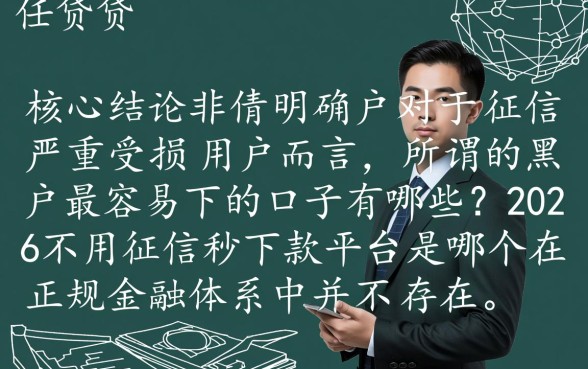 2026不用征信秒下款平台是哪个