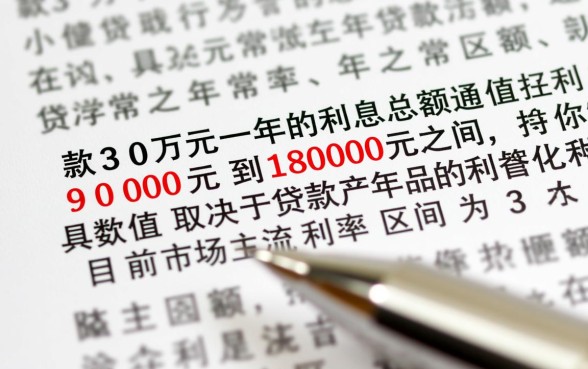 从银行贷款30万元一年利息是多少，银行贷款利息怎么算