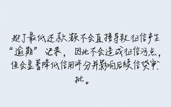 信用卡还了最低还款会影响征信吗,对以后申请房贷有影响吗 信用卡还了最低还款会影响征信吗