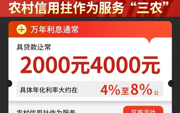 农村信用社贷款五万一年多少利息
