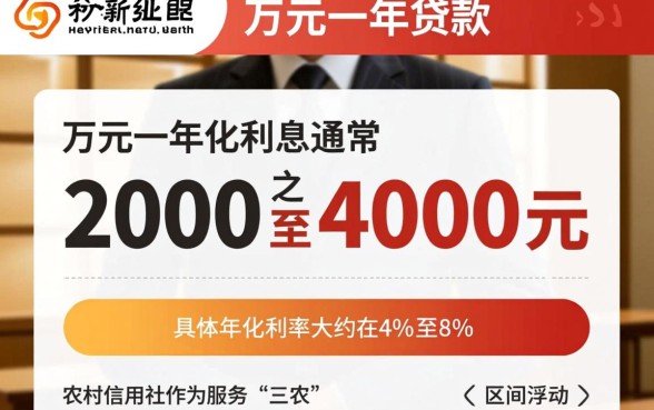 农村信用社贷款五万一年多少利息