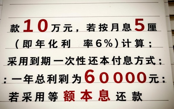 贷款10万利息5厘一年多少利息