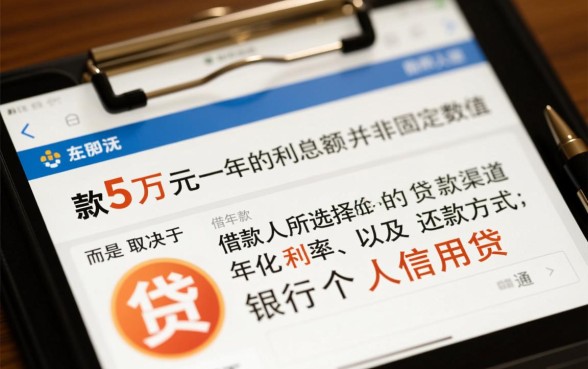 贷款50000元一年利息多少钱