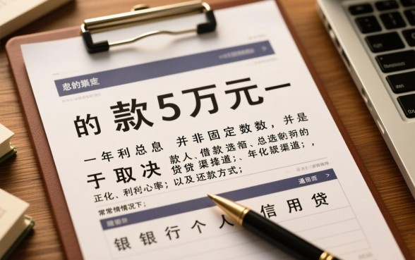 贷款50000元一年利息多少钱