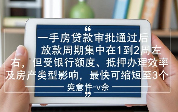 一手房贷款审批通过到放款要多久
