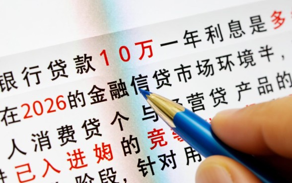 向银行贷款10万一年利息是多少