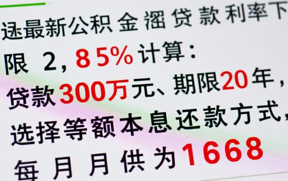 30万公积金贷款20年月供多少，利息一共多少？