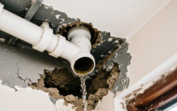 二楼通一楼的下水管道挖了一个口子怎么修复