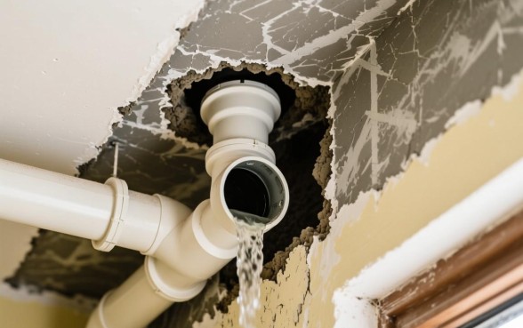 二楼通一楼的下水管道挖了一个口子怎么修复