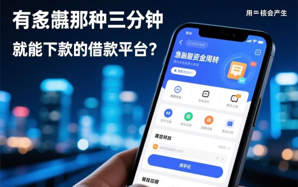 有没有那种三分钟就能下款的借款平台呢
