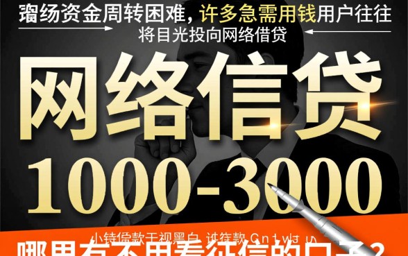 1000-3000小额贷款无视黑白,哪里有不用看征信的口子? 3000小额贷款无视黑白