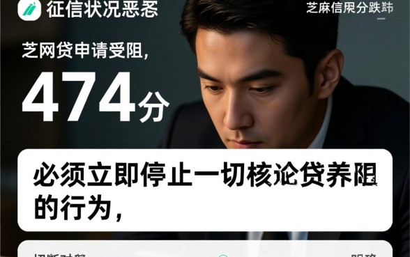 征信黑了怎么申请网贷，芝麻分474能下款吗