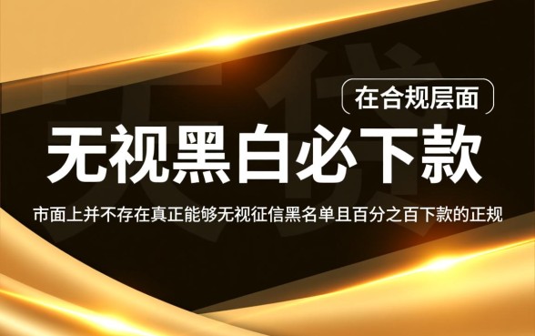 2026无视黑白必下款的新口子是什么，哪里有申请入口？
