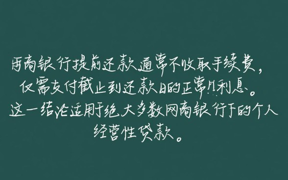 网商银行提前还款要手续费吗，提前还款怎么算违约金