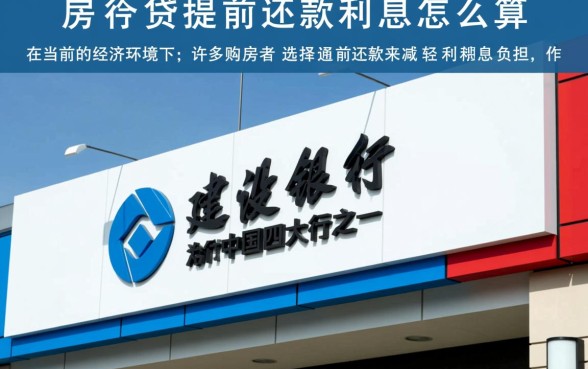 建行房贷提前还款利息怎么算，怎么还最划算