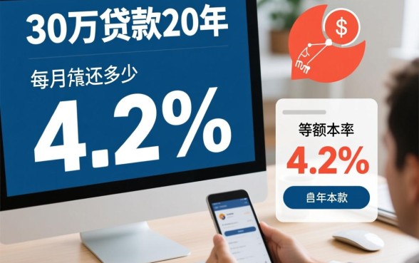 30万贷款20年每月还多少，利息怎么算一共要还多少钱