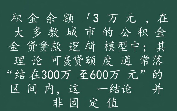 公积金余额3万可以贷款多少，公积金贷款额度怎么算