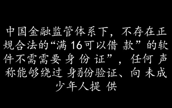 满16可以借款的软件不需要身份证吗
