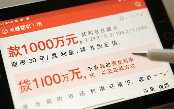 贷款100万30年利息多少，每月月供具体多少钱？