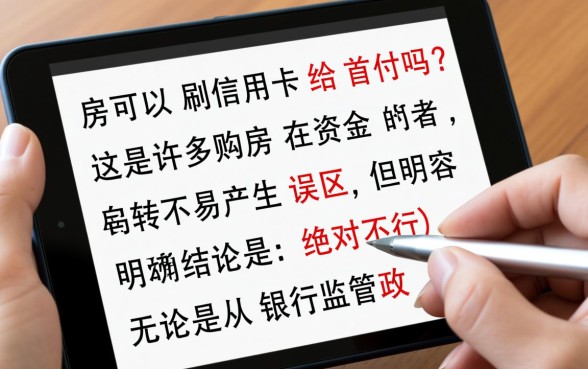 买房可以刷信用卡给首付吗，刷信用卡付首付有什么风险？