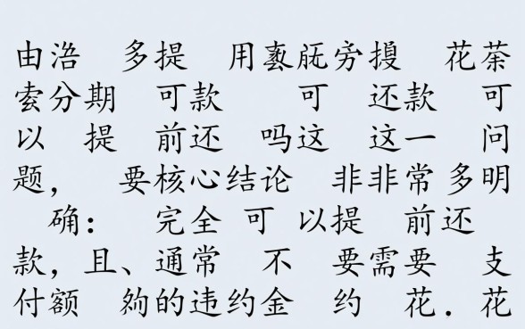 花呗分期还款可以提前还吗，提前还要手续费吗