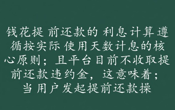 有钱花提前还款利息怎么算，提前还款有违约金吗