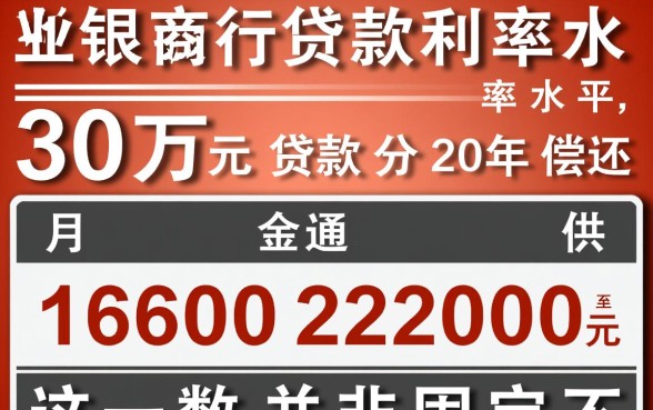 三十万贷款二十年月供多少，30万贷20年利息多少