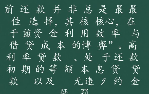 哪种贷款方式适合提前还款