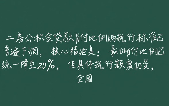 二套房公积金贷款首付比例