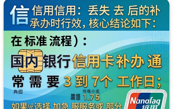 信用卡丢失补办需要多久，一般几天能收到新卡？