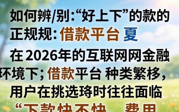 如何辨别好下款的正规借款平台