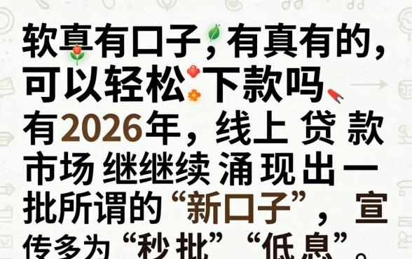这些新口子真的可以轻松下款吗
