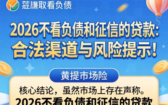 2026不看负债和征信的贷款