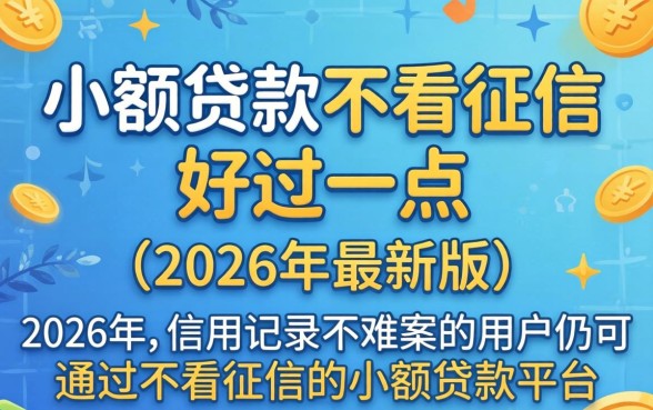 哪个小额贷款不看征信好过一点