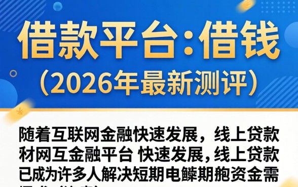 网上都有哪些借款平台可以借钱