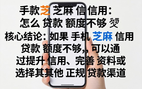 手机芝麻信用怎么贷款额度不够
