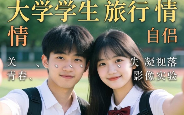 大学生旅行情侣自拍